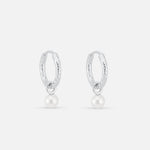Pearl Drop Hoops 925 Sølv 10 mm - BY CARA