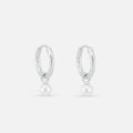 Pearl Drop Hoops 925 Sølv 10 mm