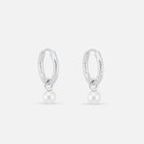 Pearl Drop Hoops 925 Sølv 10 mm