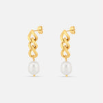 Pearl Link ørestick 18K Guldbelagt - BY CARA