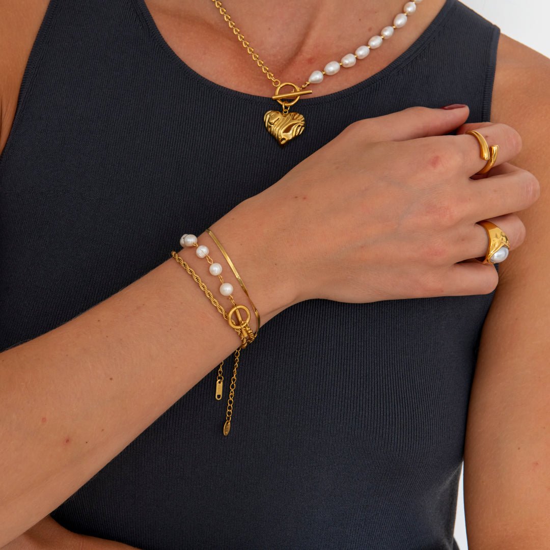 Pearl Tide Armbånd 18K Guldbelagt - BY CARA