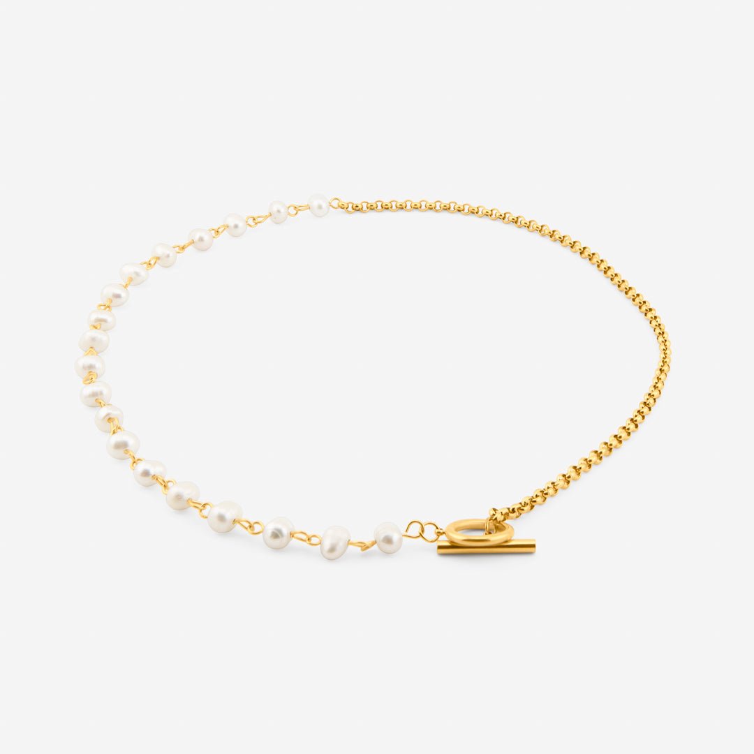 Pearl Tide Halskæde 18K Guldbelagt - BY CARA