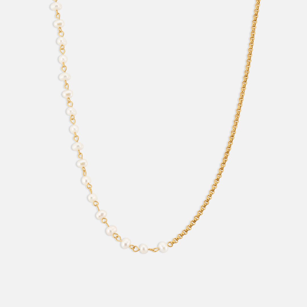 Pearl Tide Halskæde 18K Guldbelagt - BY CARA