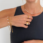 Pearl Tide Halskæde 18K Guldbelagt - BY CARA