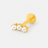 Pearl Trio Labret gold-coloured