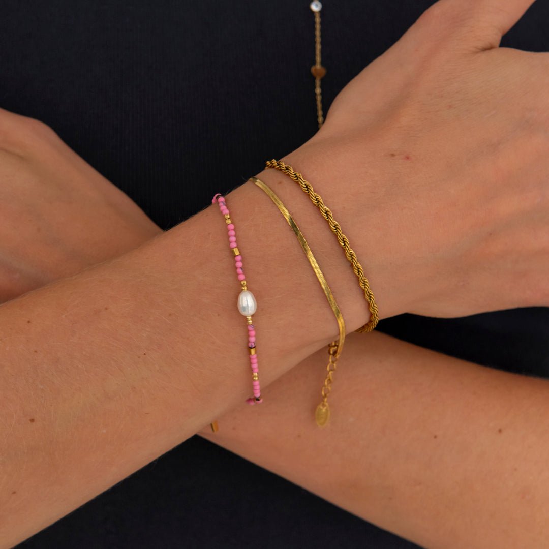 Pink Pearl Dream Armbånd 18K Guldbelagt - BY CARA