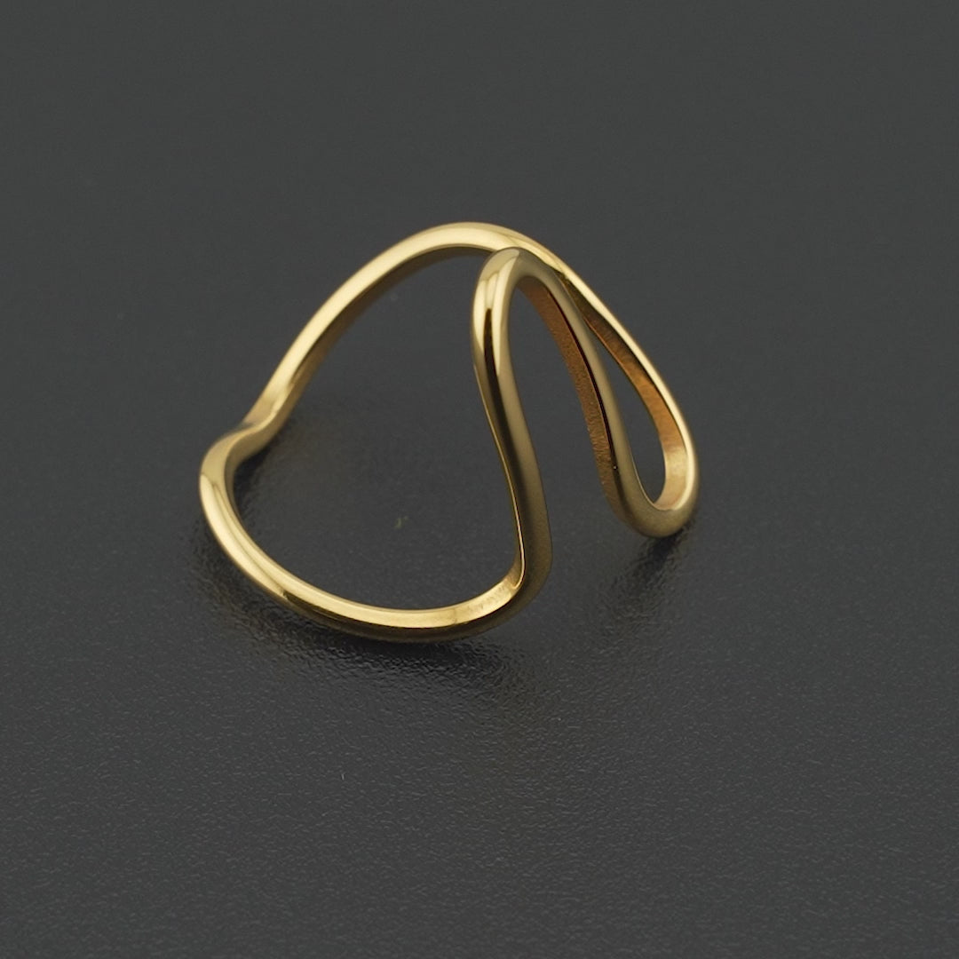Golden Flow Ring 18K Guldbelagt