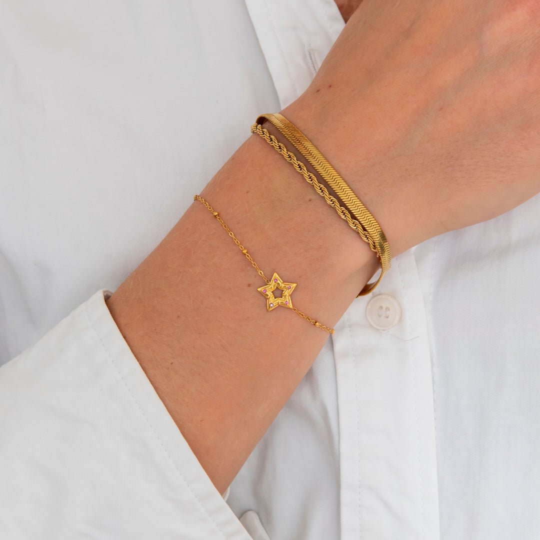 Purple Star Armbånd 18K Guldbelagt - BY CARA