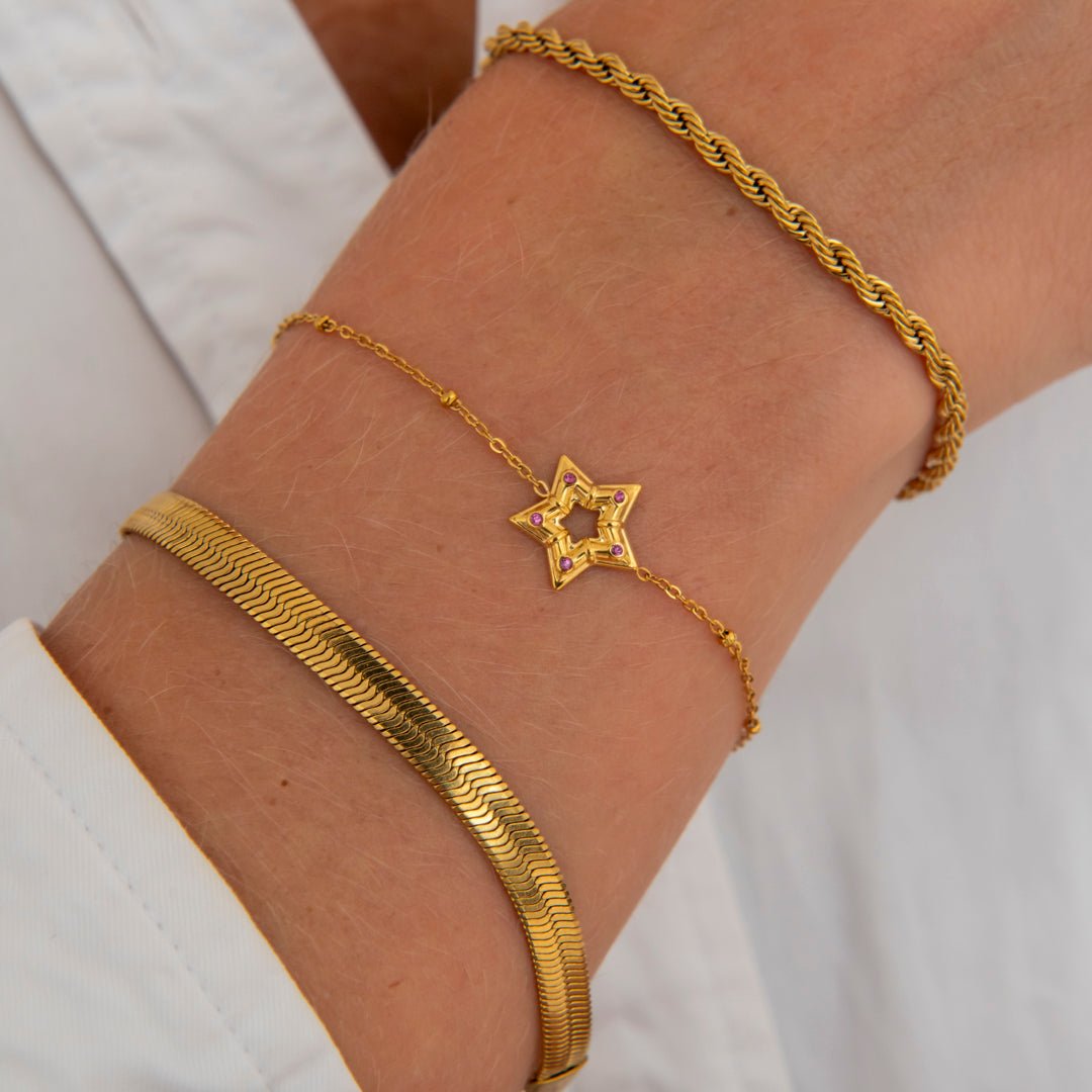 Purple Star Armbånd 18K Guldbelagt - BY CARA