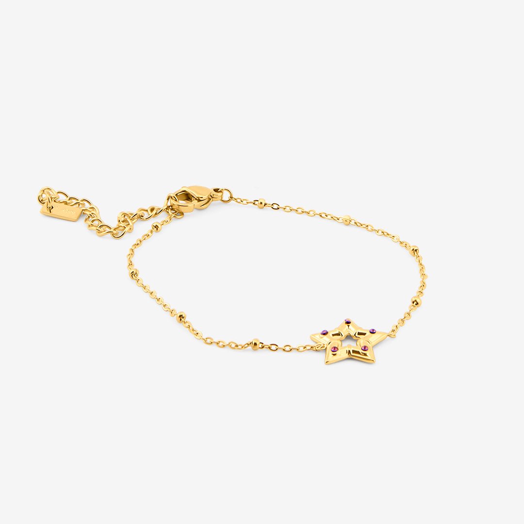 Purple Star Armbånd 18K Guldbelagt - BY CARA