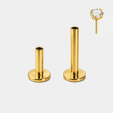 Labret Stav Push-In Titanium guldfarvet