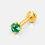 Radiant Halo Emerald Labret 3 mm goldfarben