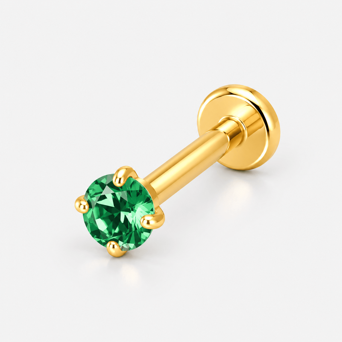 Radiant Halo Emerald Labret 3 mm gold-coloured - BY CARA
