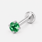 Radiant Halo Emerald Labret 3 mm silver-coloured - BY CARA