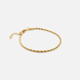 Rope Ankelkæde 18K Guldbelagt 3 mm