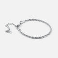 Rope Armbånd Sølvfarvet 3 mm