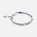 Rope Armbånd Sølvfarvet 5 mm