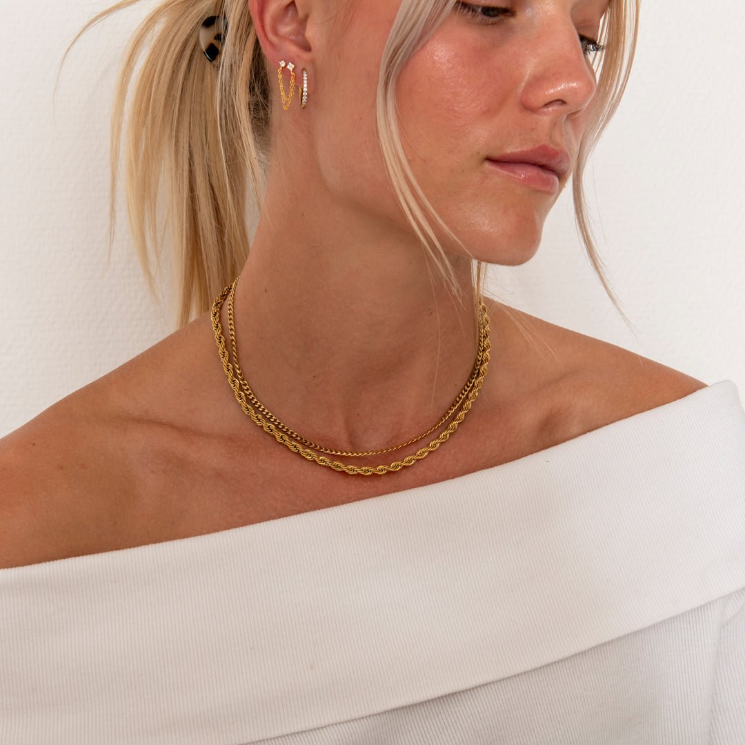 Rope Halskæde 18K Guldbelagt 5 mm - BY CARA