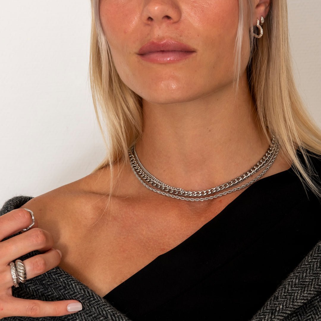 Rope Halskæde Sølvfarvet 3 mm - BY CARA