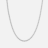 Rope ketting zilverkleurig 3 mm