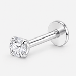 Round Crystal Labret 3 mm silver-coloured - BY CARA