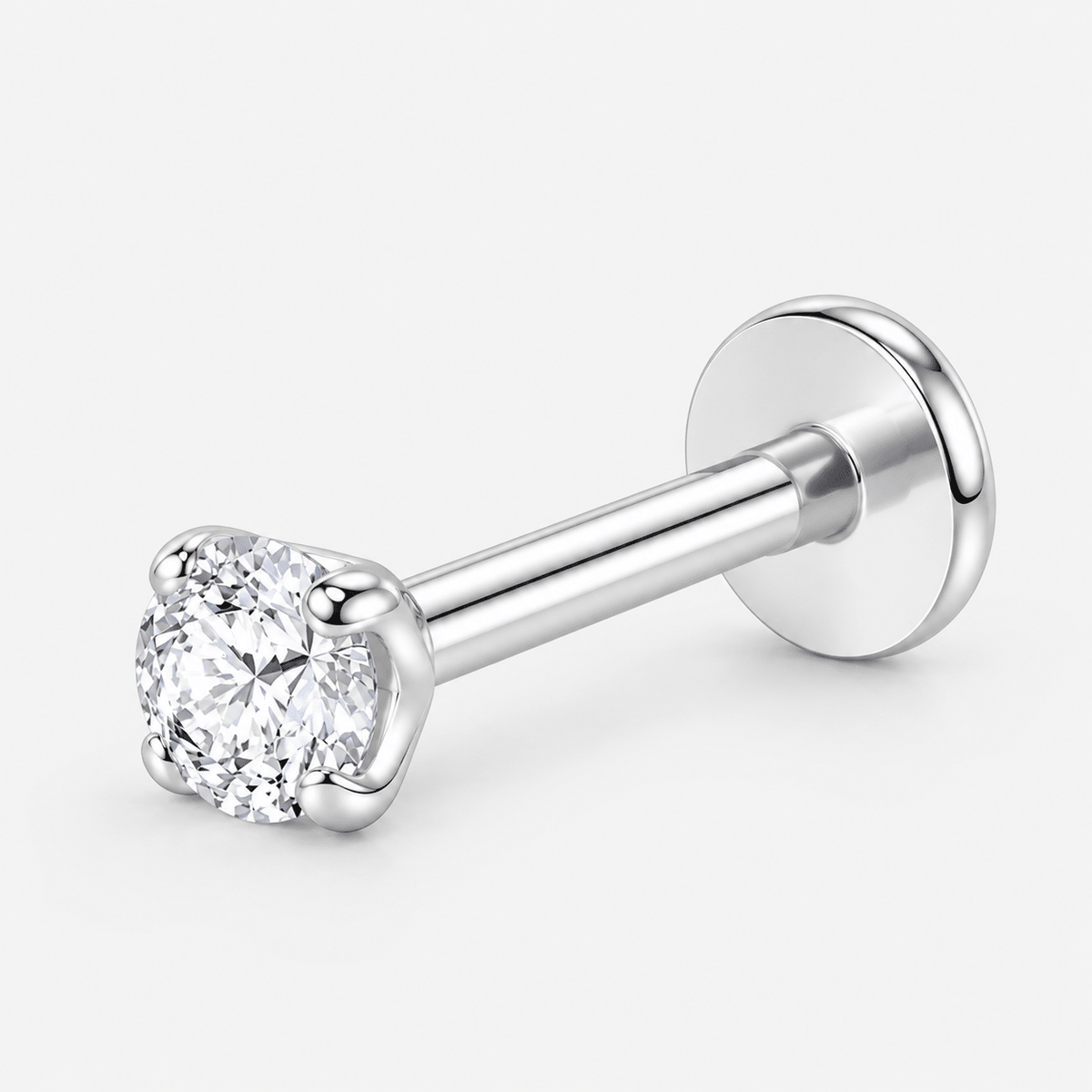Round Crystal Labret 3 mm silver-coloured - BY CARA