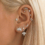 Royal Marquise Crown Labret sølvfarvet - BY CARA