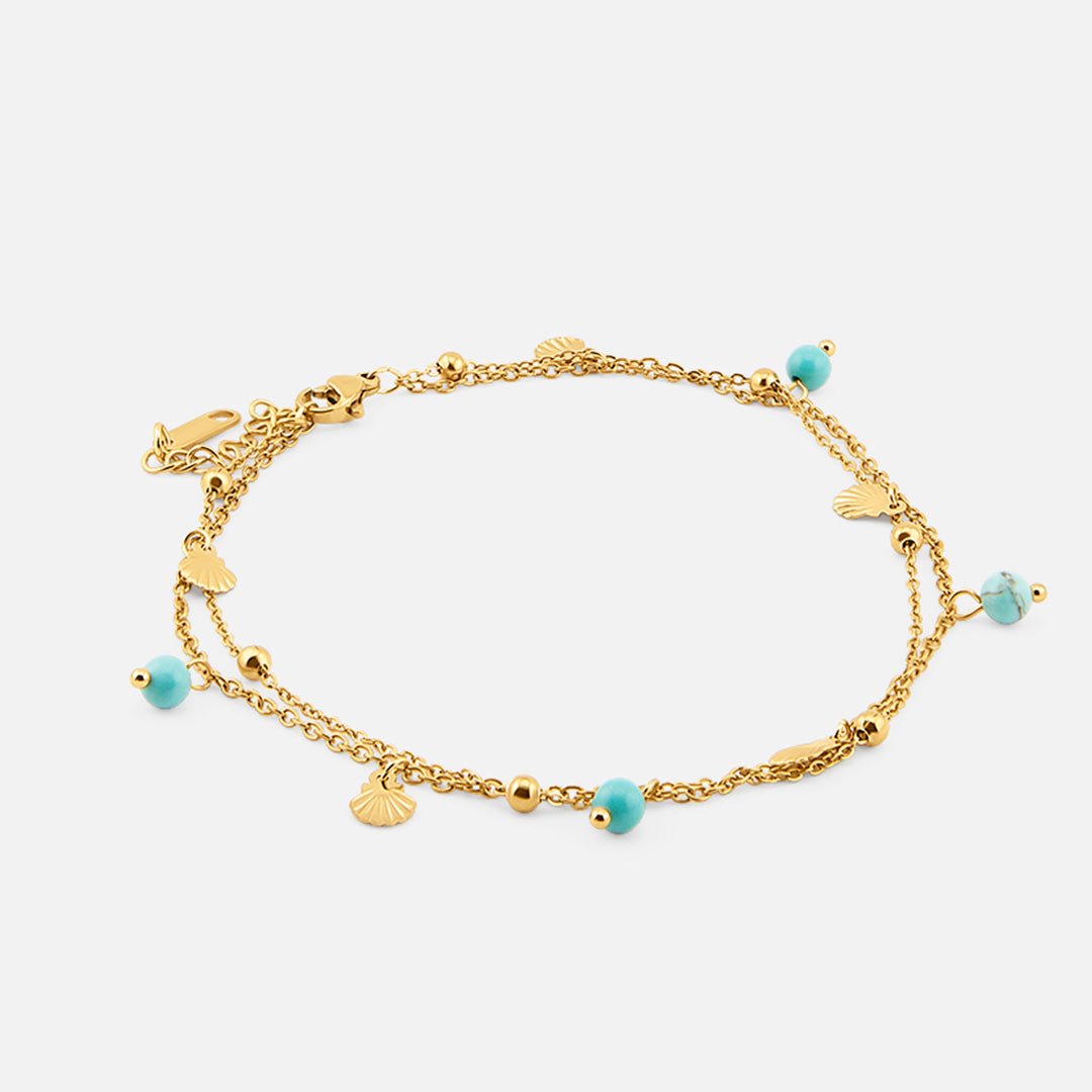 Sea Breeze Ankelkæde 18K Guldbelagt - BY CARA