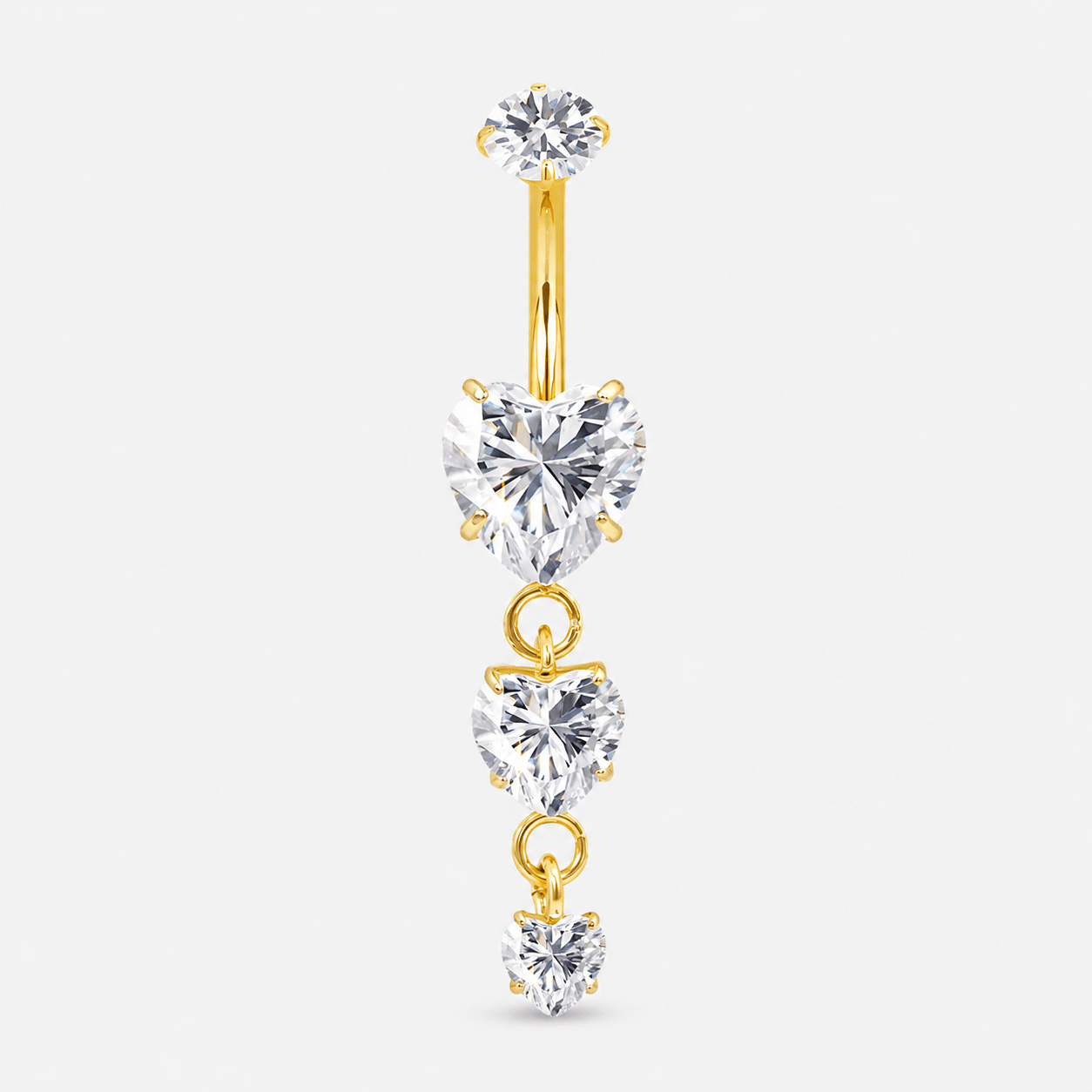 Seraphina Hearts Navlepiercing guldfarvet - BY CARA