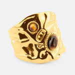 Serena Brown Stone Justerbar Ring 18K Guldbelagt - BY CARA