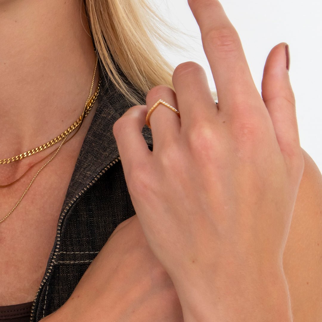 Serene Sparkle Ring 18K Guldbelagt - BY CARA