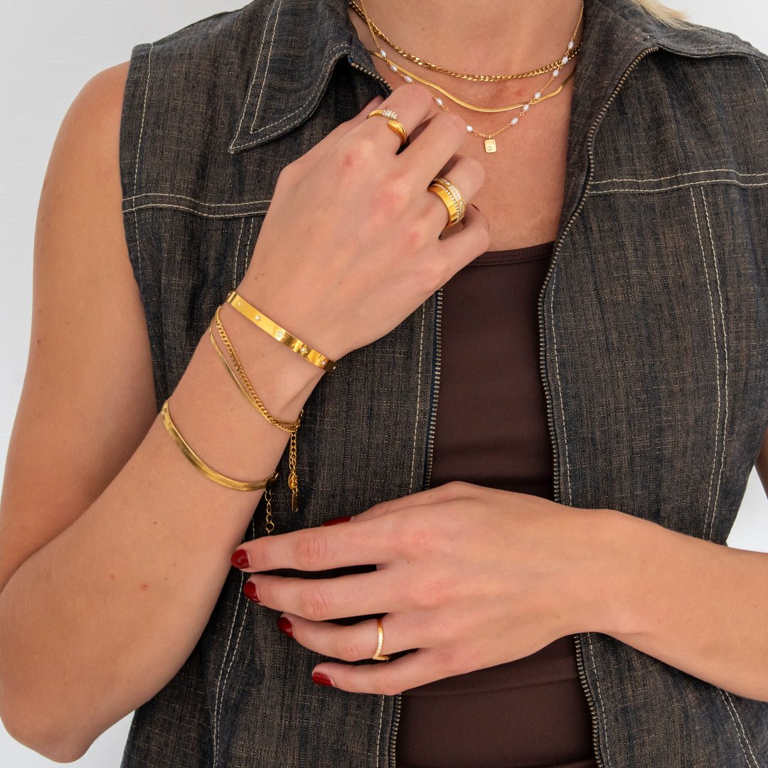 Serene Sparkle Ring 18K Guldbelagt - BY CARA