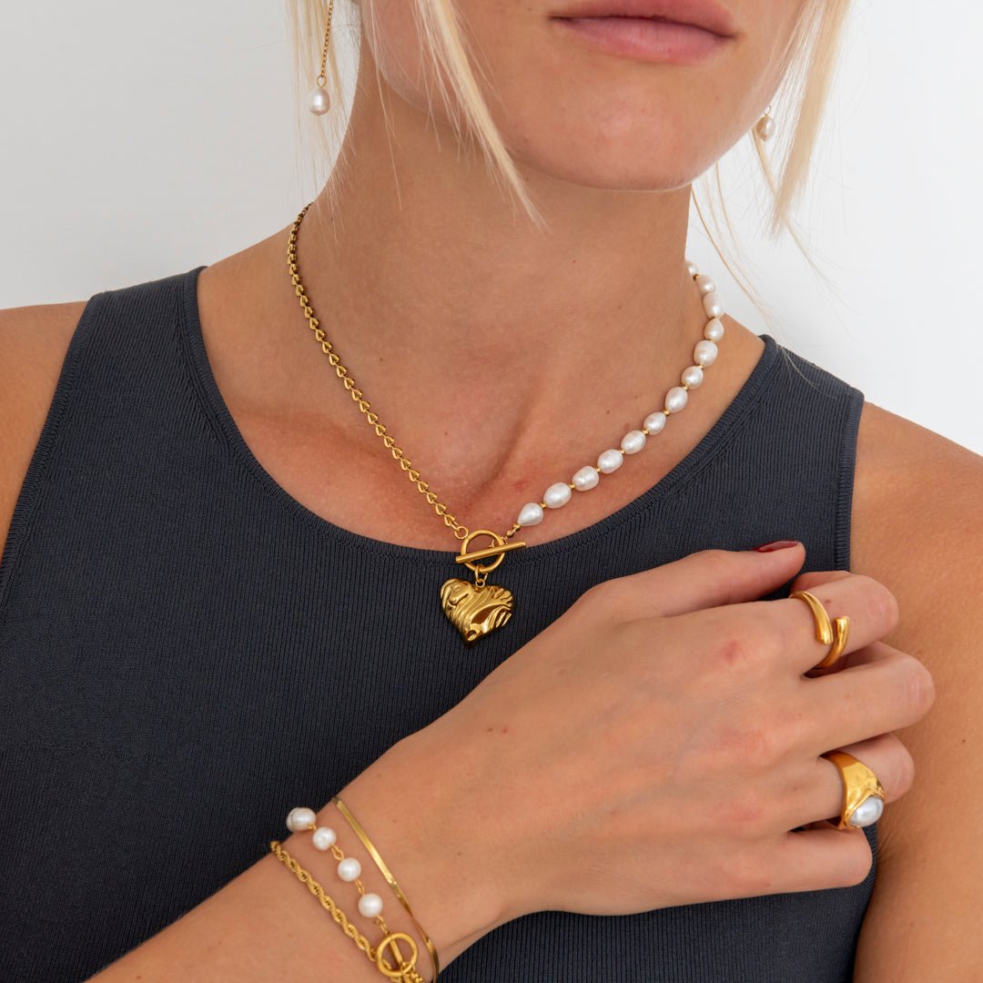 Simple Flow Justerbar Ring 18K Guldbelagt - BY CARA