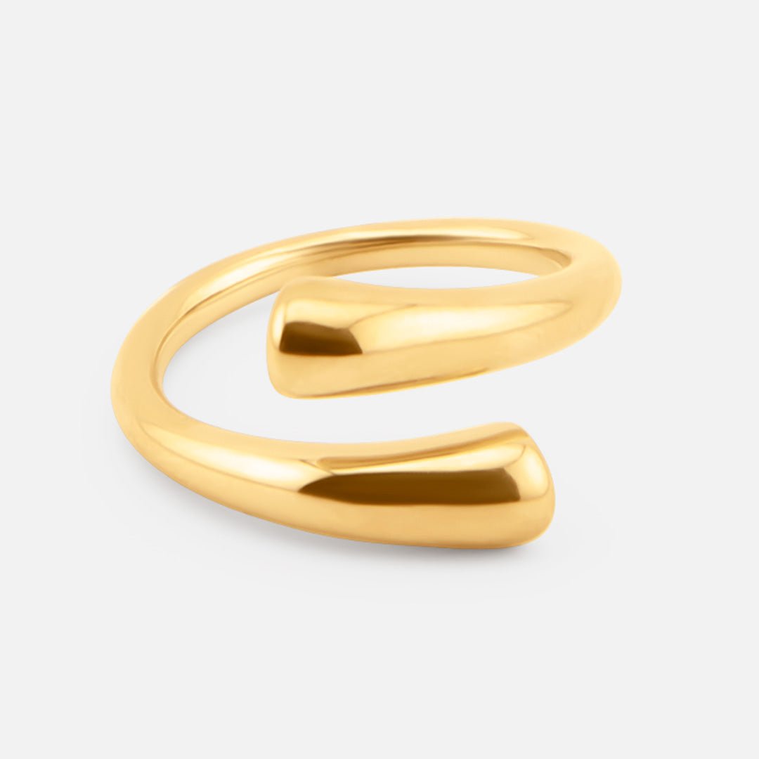 Simple Flow Justerbar Ring 18K Guldbelagt - BY CARA