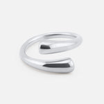 Simple Flow Justerbar Ring Sølvfarvet - BY CARA