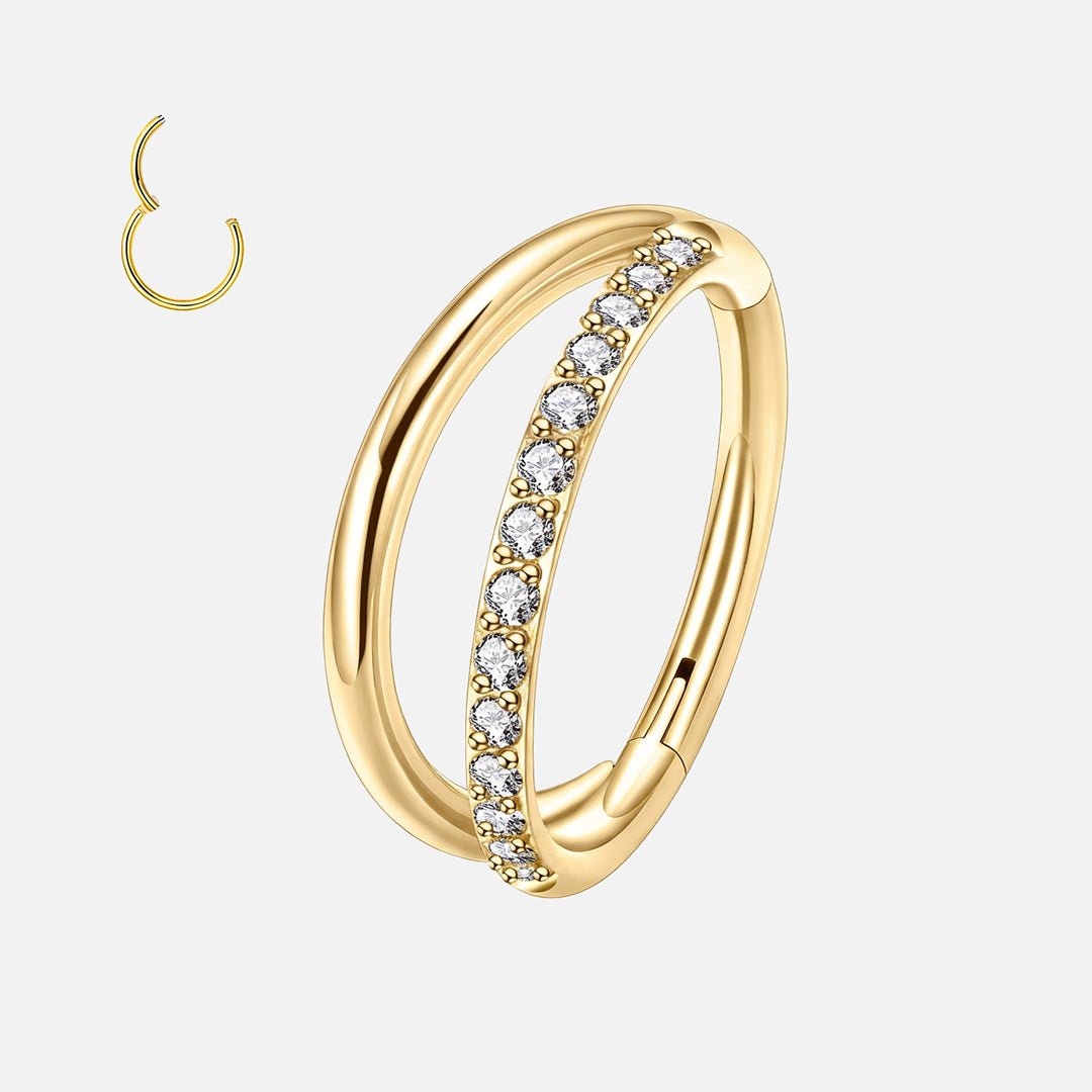 Single Row Crystal Ring guldfarvet 8 mm - BY CARA