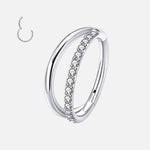 Single Row Crystal Ring sølvfarvet 8 mm - BY CARA