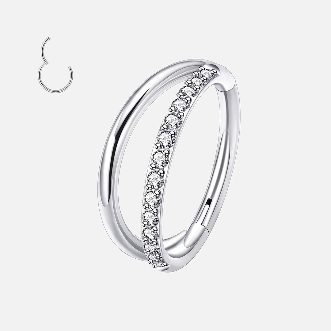 Single Row Crystal Ring sølvfarvet 8 mm - BY CARA