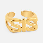 SIS justerbar Ring 18K Guldbelagt - BY CARA