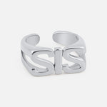 SIS justerbar Ring Sølvfarvet - BY CARA