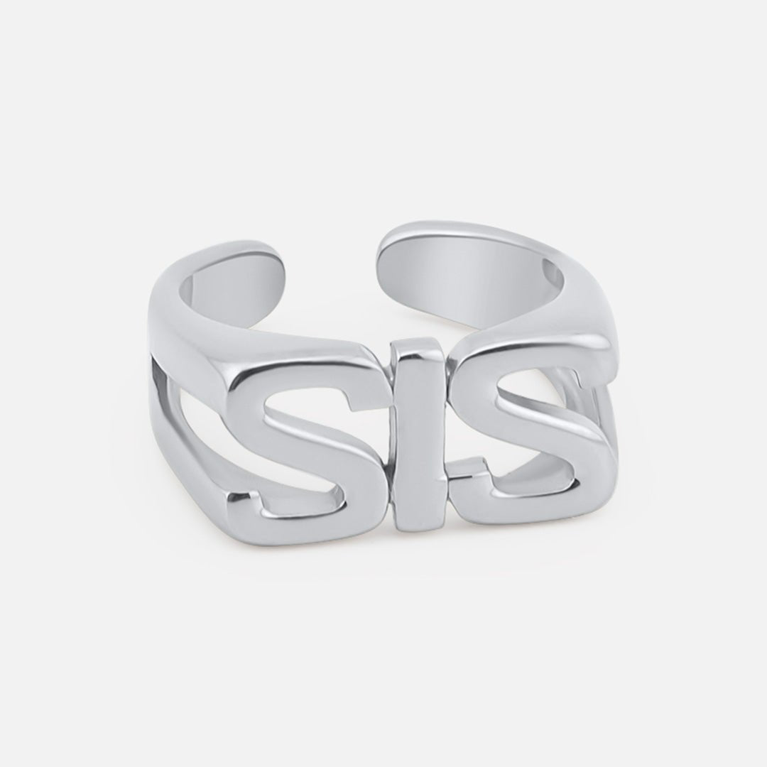 SIS justerbar Ring Sølvfarvet - BY CARA