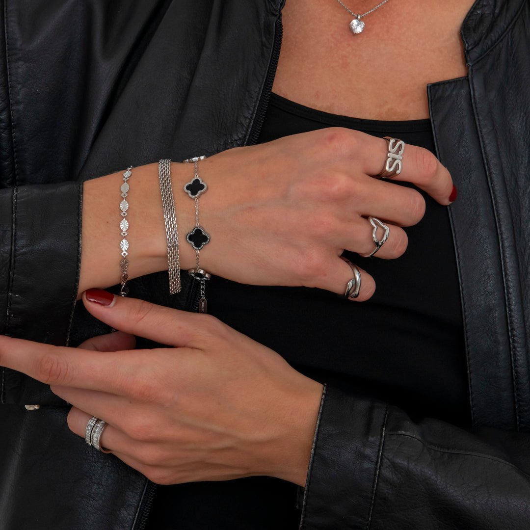 SIS justerbar Ring Sølvfarvet - BY CARA