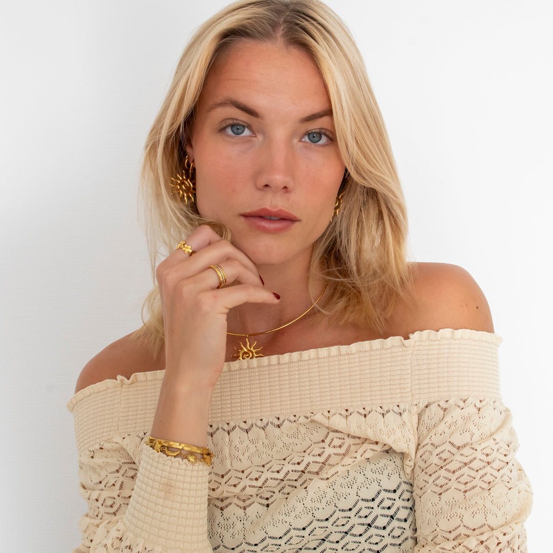 Solar Choker 18K Guldbelagt - BY CARA