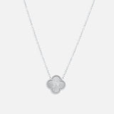Soleil Clover halsband silverfärgat