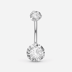 Solenne Duo CZ 5/8 mm Bauchnabelpiercing silberfarben