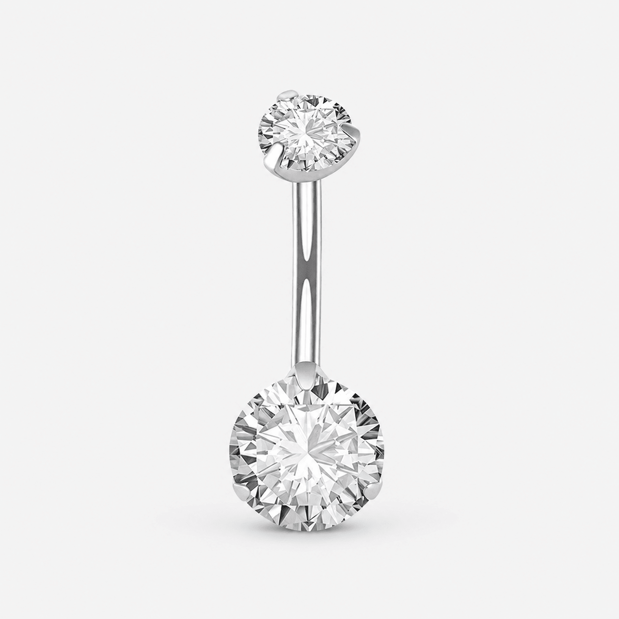 Solenne Duo CZ 5/8 mm Navlepiercing sølvfarvet - BY CARA