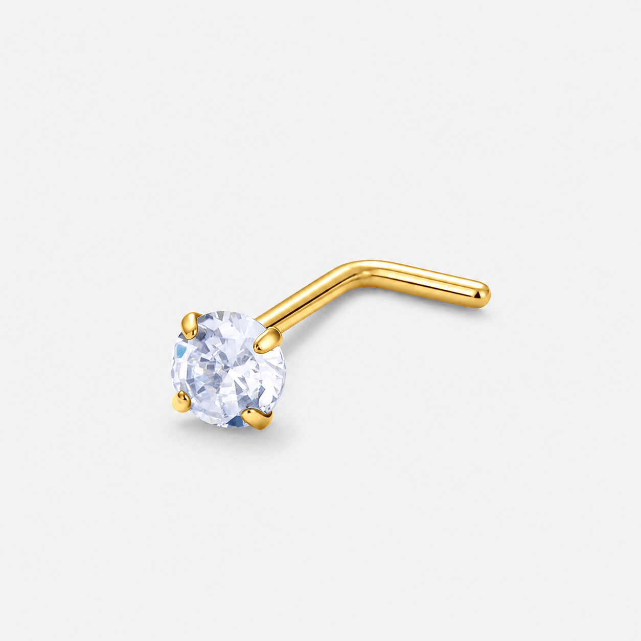 Solitaire næsepiercing 2,5 mm guldfarvet - BY CARA