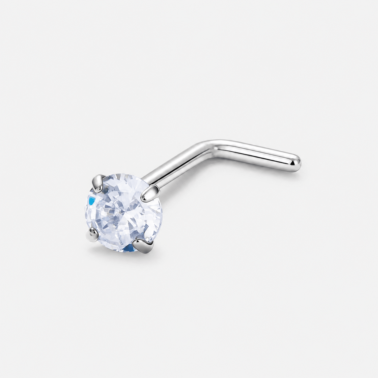 Solitaire næsepiercing 2,5 mm sølvfarvet - BY CARA