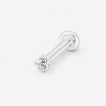 Solitaire Push-in 2 mm Labret silver-coloured