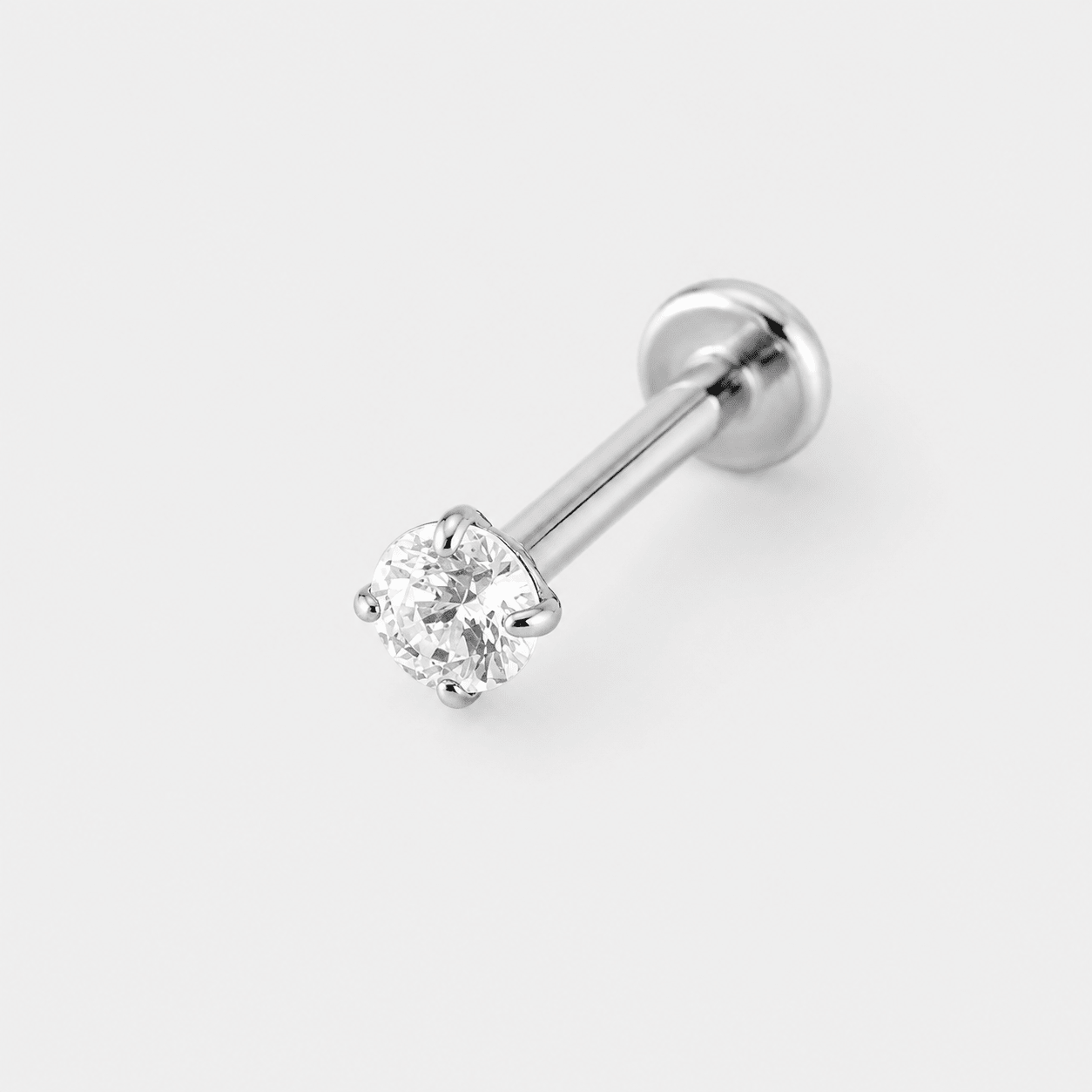 Solitaire Push-in 2.5 mm Labret silver-coloured